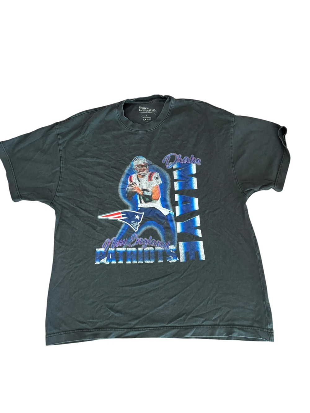 Peace Collective NFL New England Patriots Drake Maye Tee Shirt Mens Large